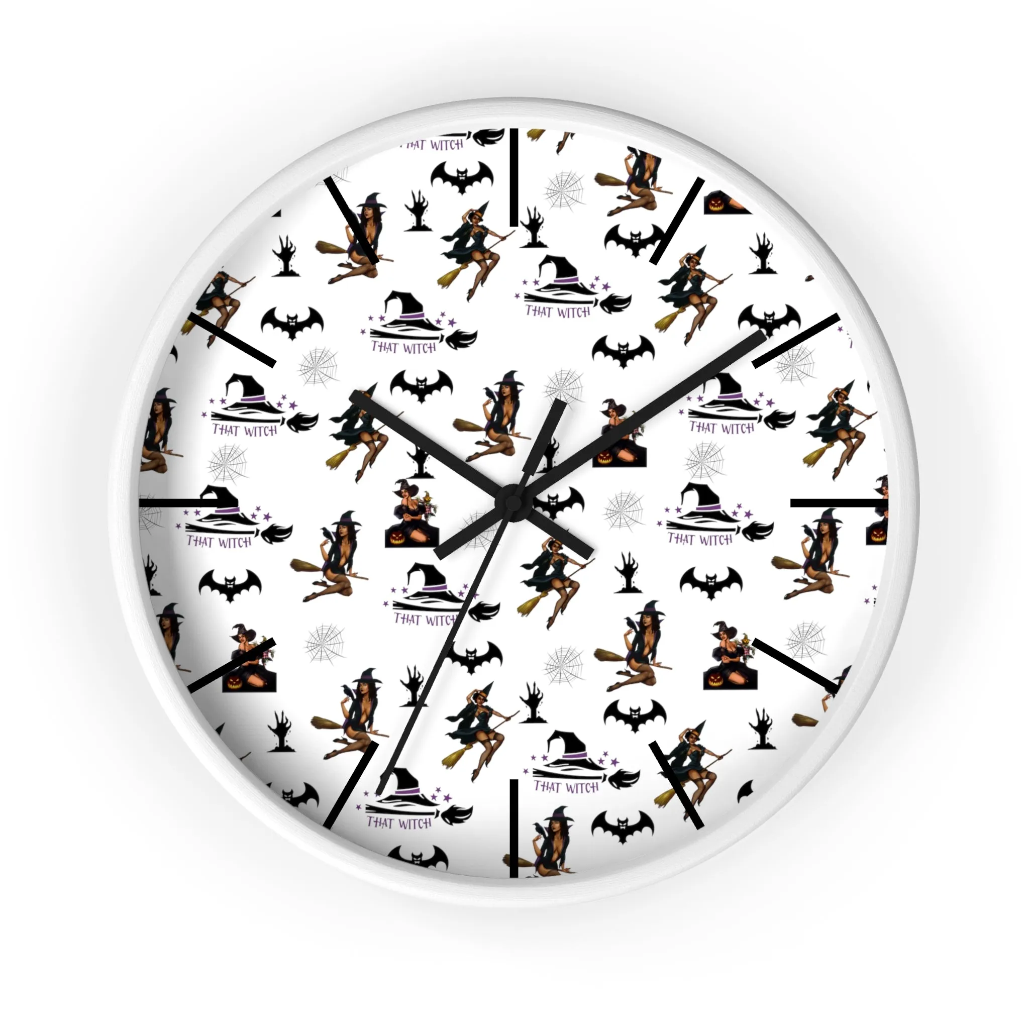 Halloween Wall Clock - That Witch Pattern