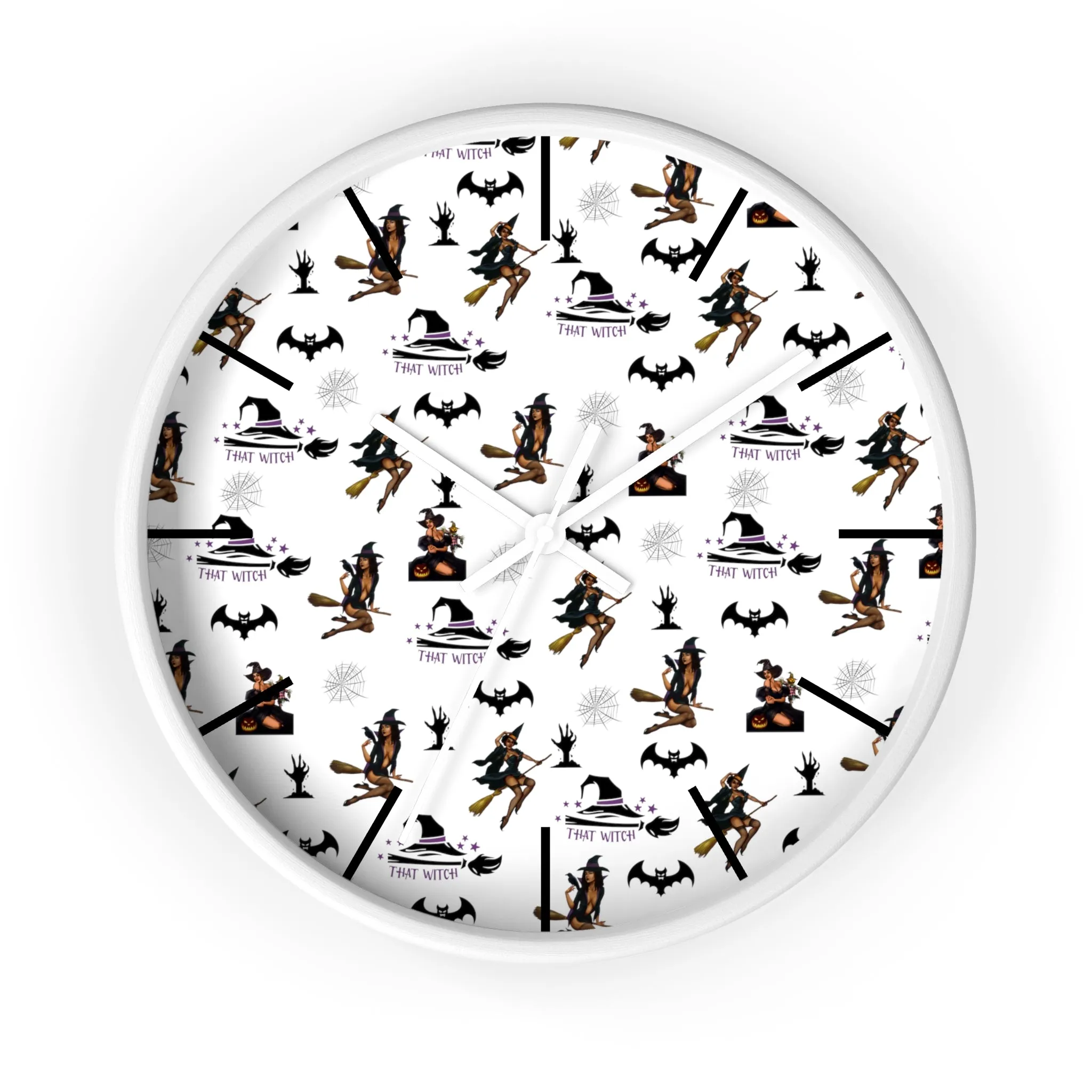 Halloween Wall Clock - That Witch Pattern