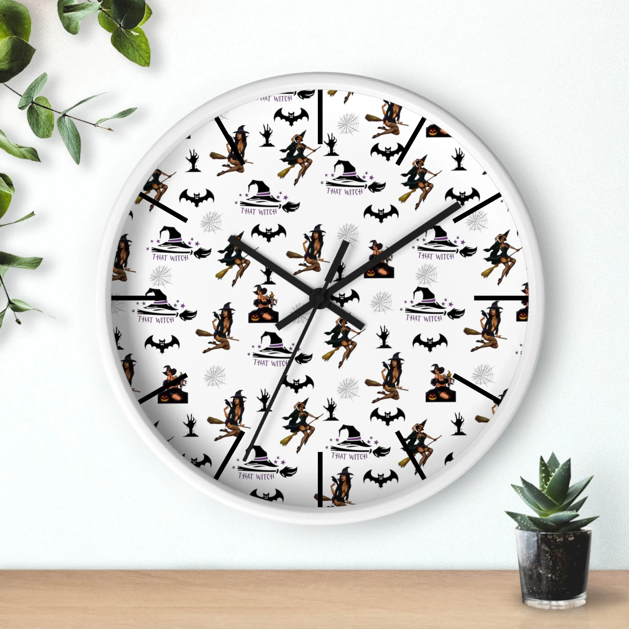 Halloween Wall Clock - That Witch Pattern