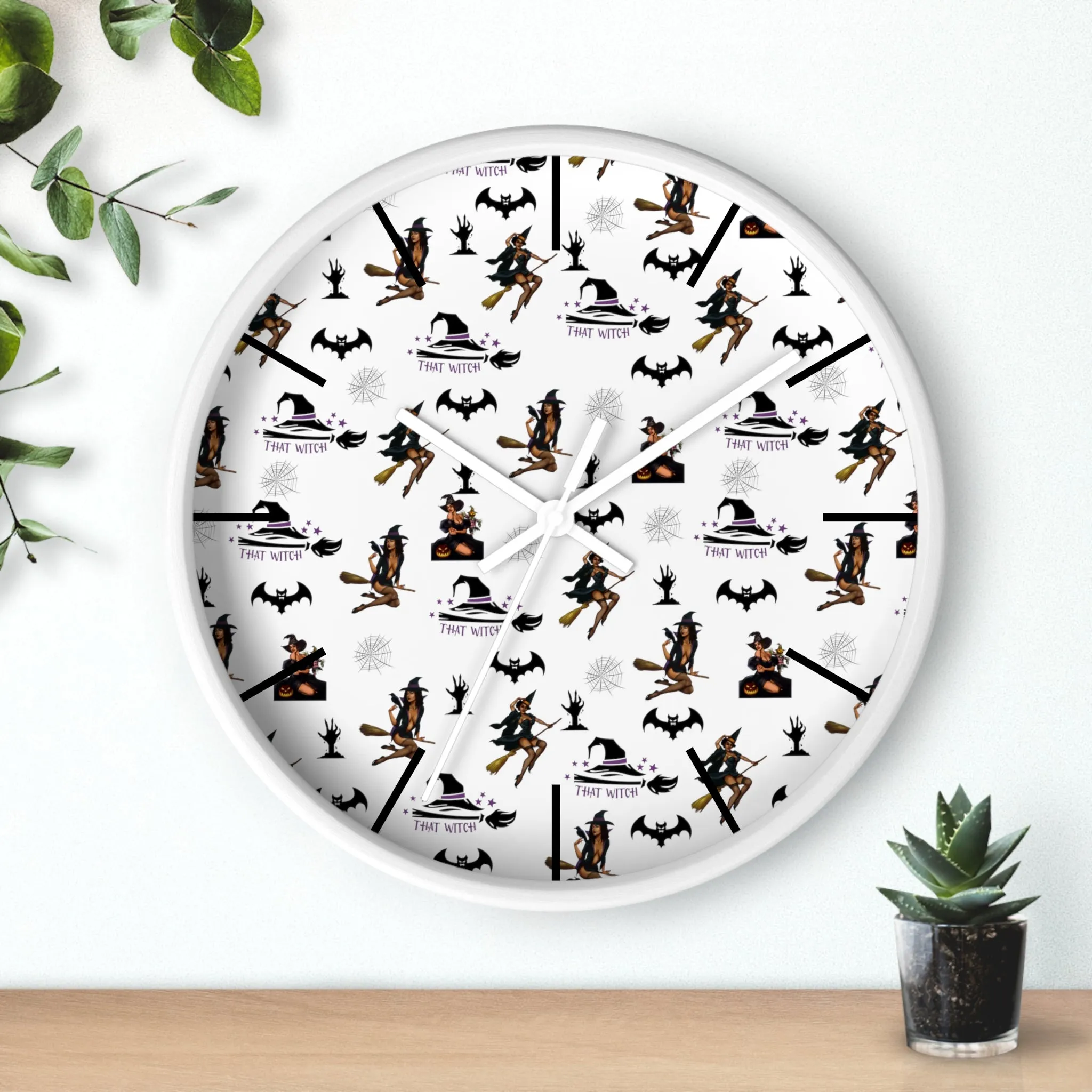 Halloween Wall Clock - That Witch Pattern