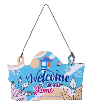 Heart Home Hanging Quote | Welcome Home Quotes | Quotes for Home | Door Quotes for Décor | Front Door Hanging Quotes | Welcome To Our Home Quote | Sky Blue