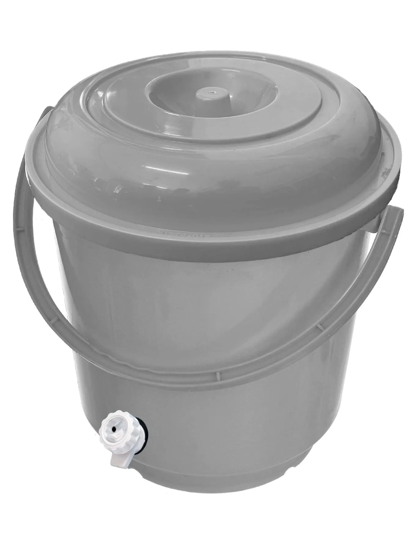 Heart Home Multipurposes Plastic Bucket With Lid & Tap System For Home Cleaning & Save Water, 18Ltr. Pack of 2 (Grey) 52HH3902