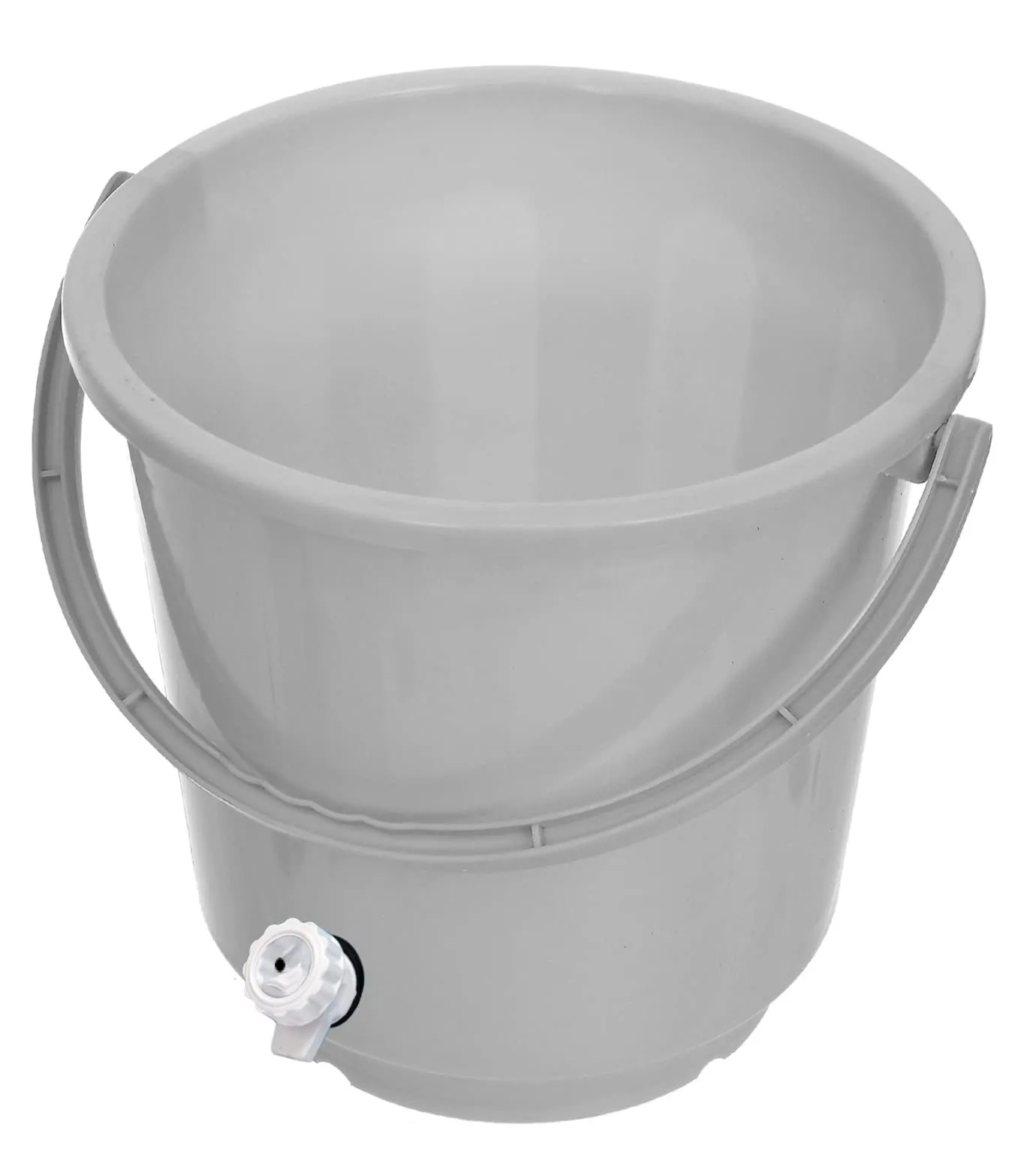 Heart Home Multipurposes Plastic Bucket With Lid & Tap System For Home Cleaning & Save Water, 18Ltr. Pack of 2 (Grey) 52HH3902