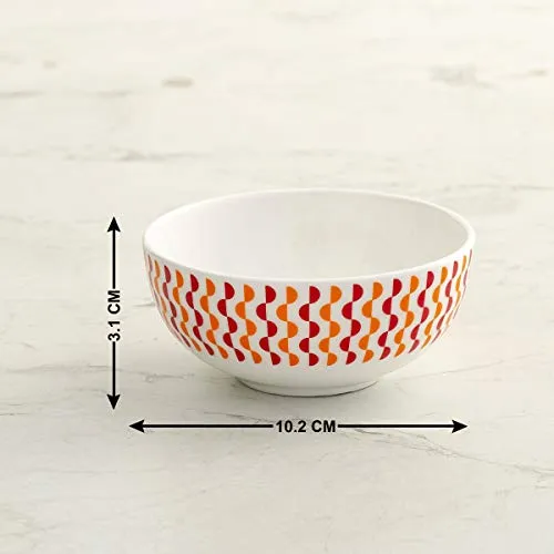 Home Centre Mandarin Emily Printed Katori - Set of 4