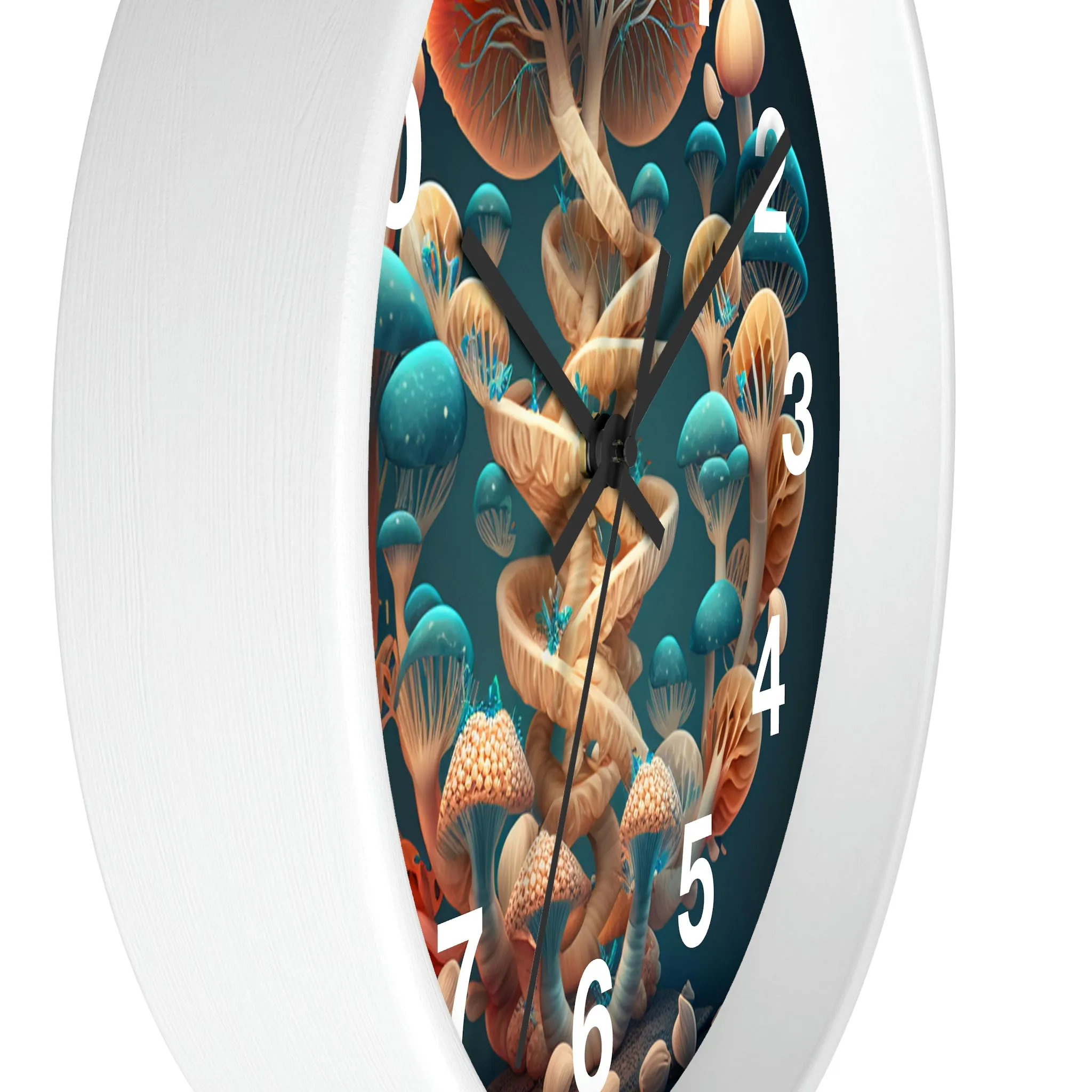 Infinite Mushroom DNA Wall Clock #2 w/ numbers
