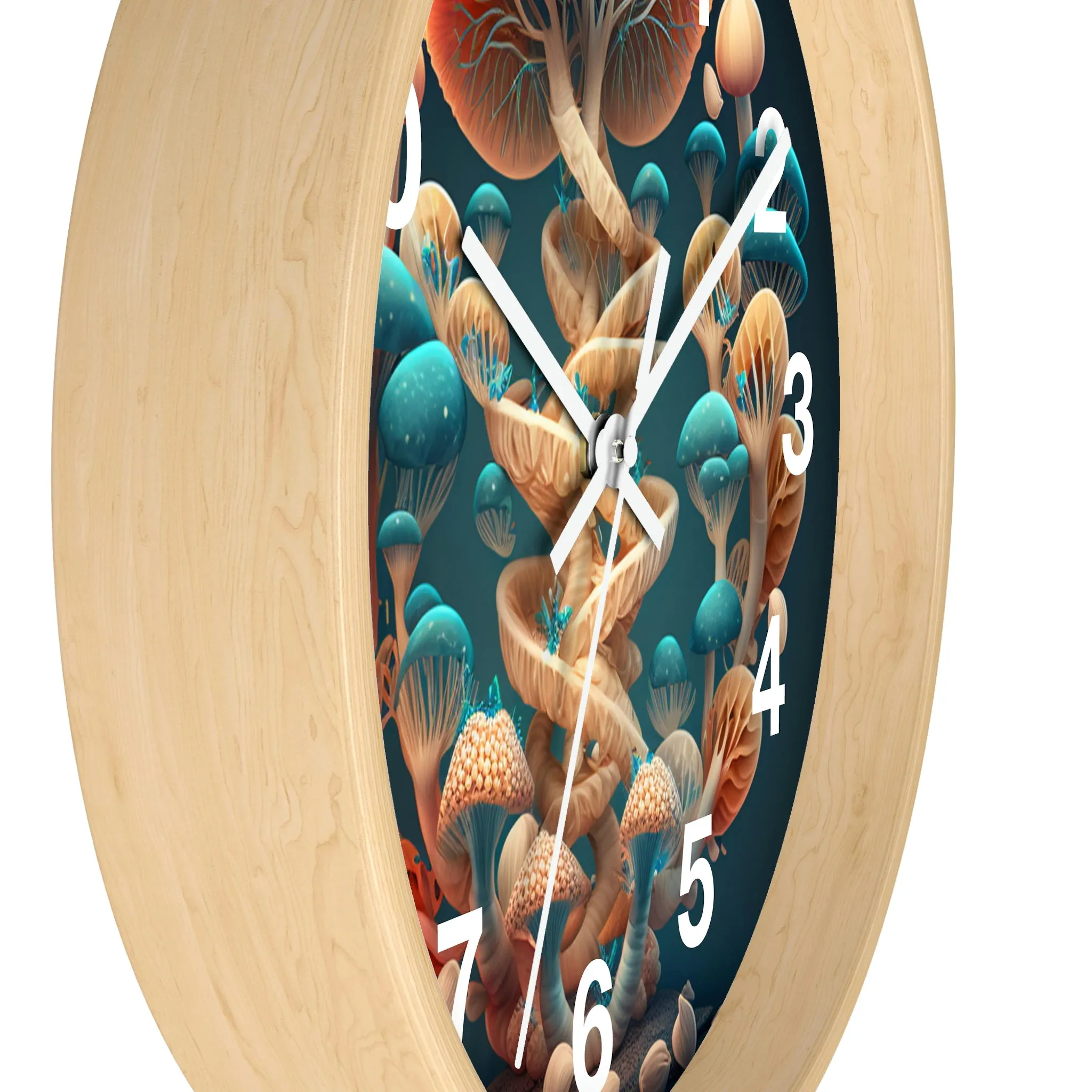 Infinite Mushroom DNA Wall Clock #2 w/ numbers