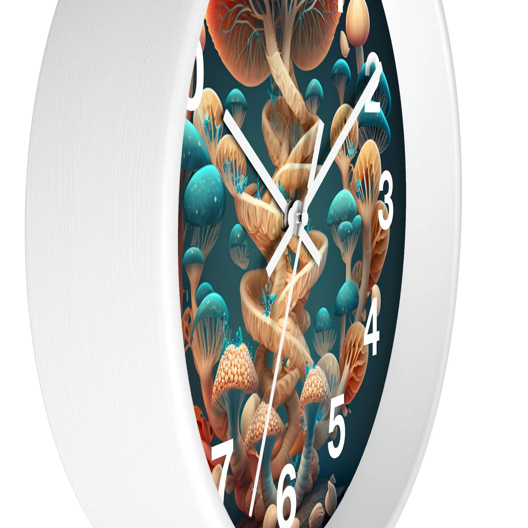 Infinite Mushroom DNA Wall Clock #2 w/ numbers