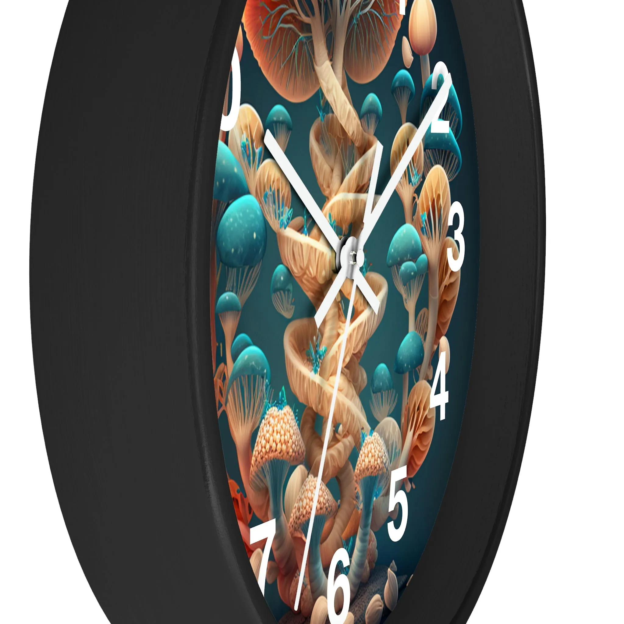 Infinite Mushroom DNA Wall Clock #2 w/ numbers