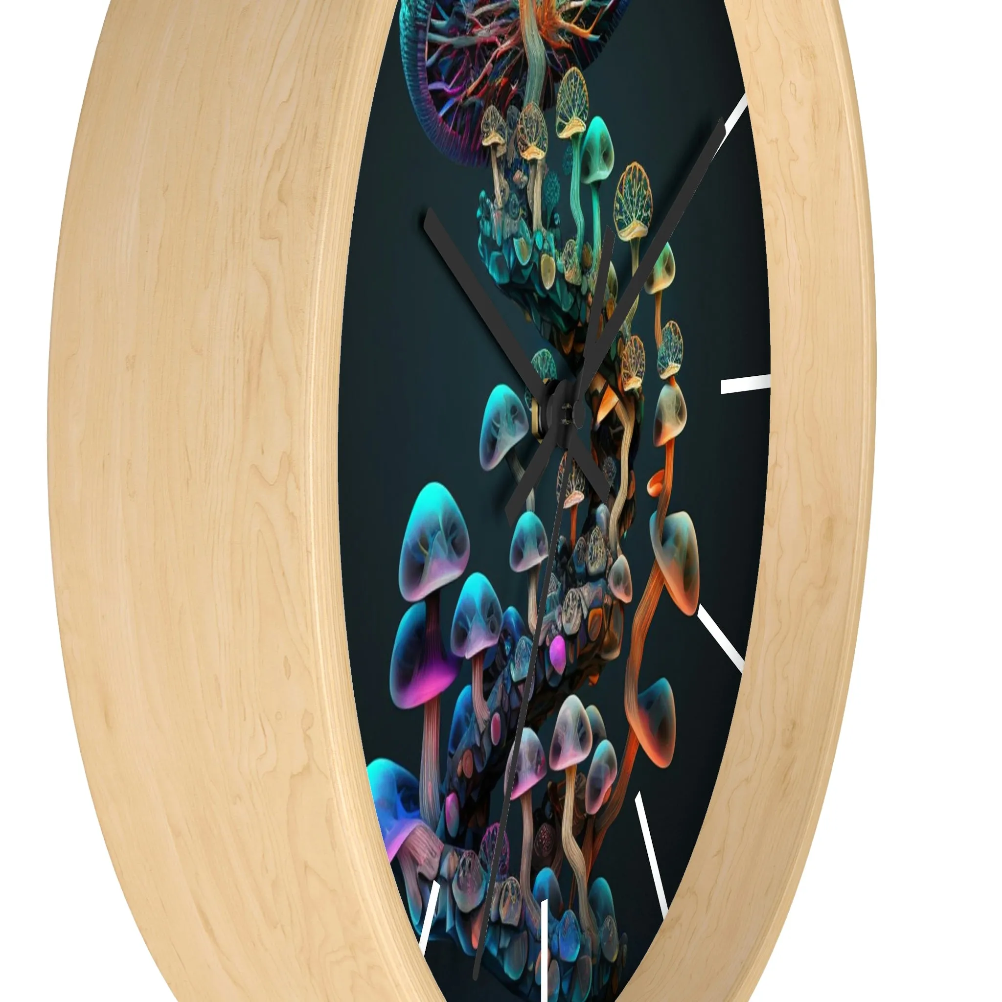 Infinite Mushroom DNA Wall Clock #3 w/ lines