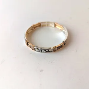 Inspirational Stretch Bracelet Mom Daughter Antique Silver