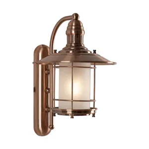 Lantern Metal and Glass Wall Light Copper