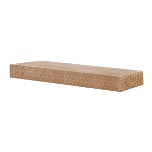 Large Rustic Embossed Wood Floating Wall Shelf - Natural