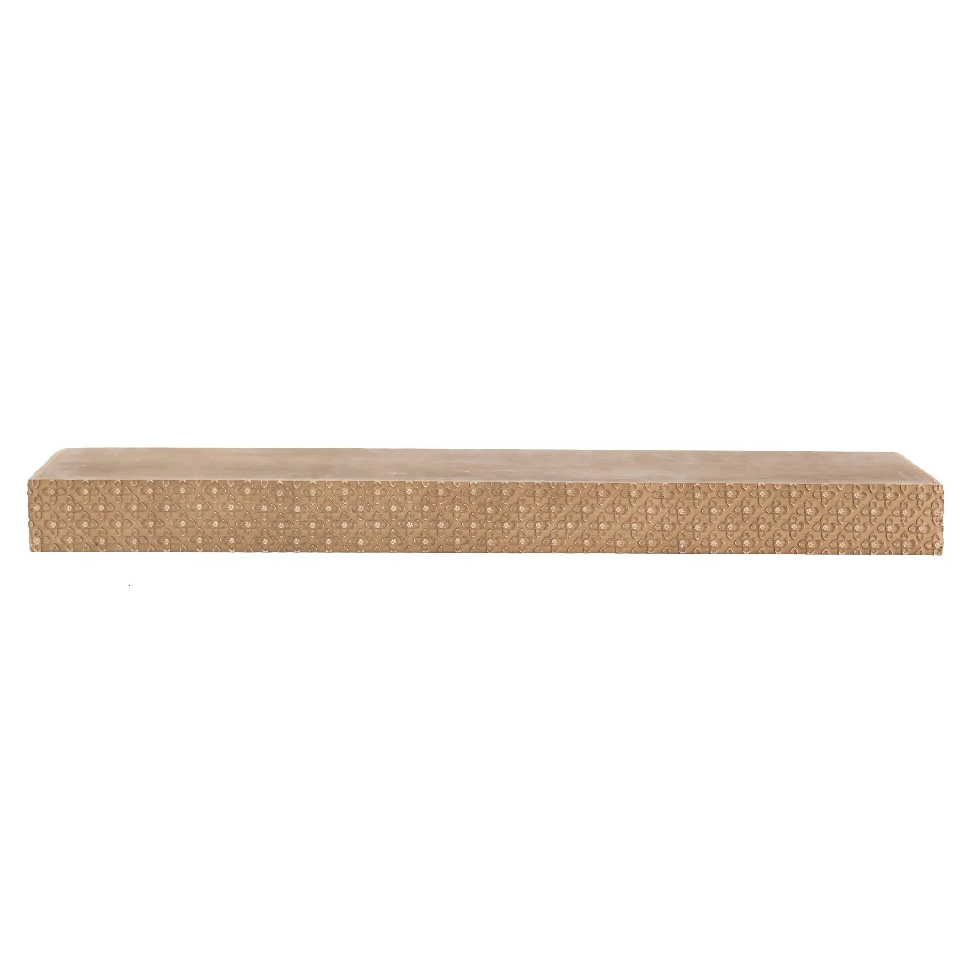 Large Rustic Embossed Wood Floating Wall Shelf - Natural