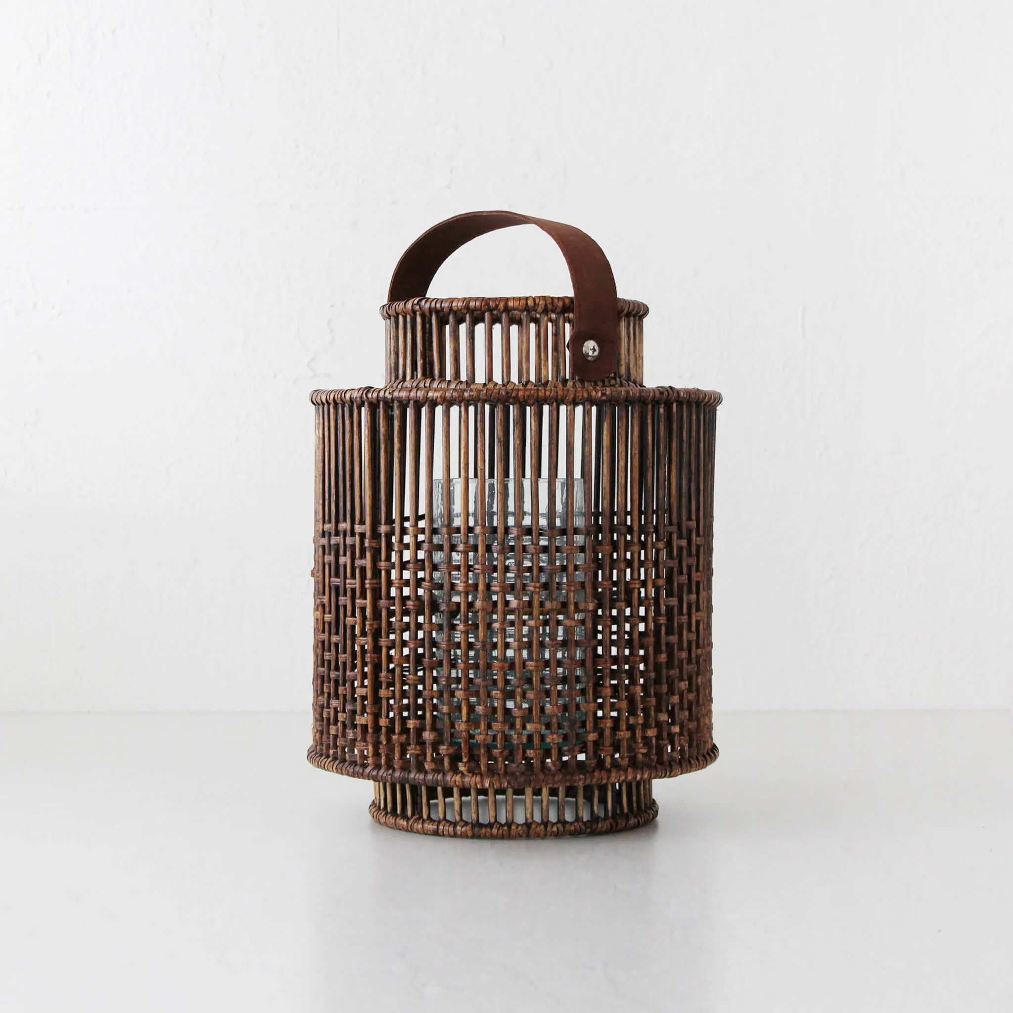 LE PORTIV RATTAN LANTERN BUNDLE X2  |  LARGE   X LARGE  |  ANTIQUE BROWN RATTAN