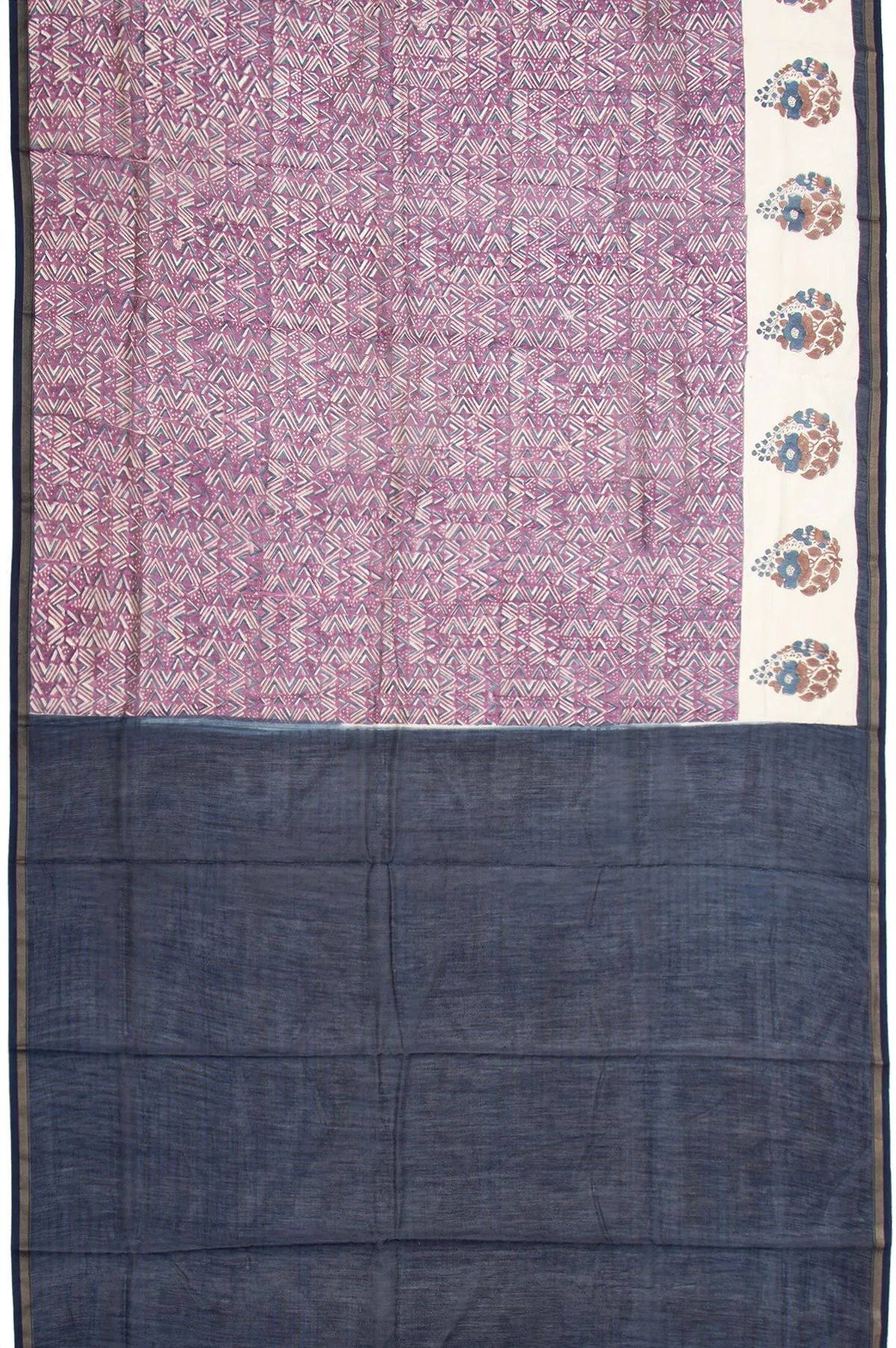 Magenta Chanderi Cotton Silk Saree with Kaddi Border
