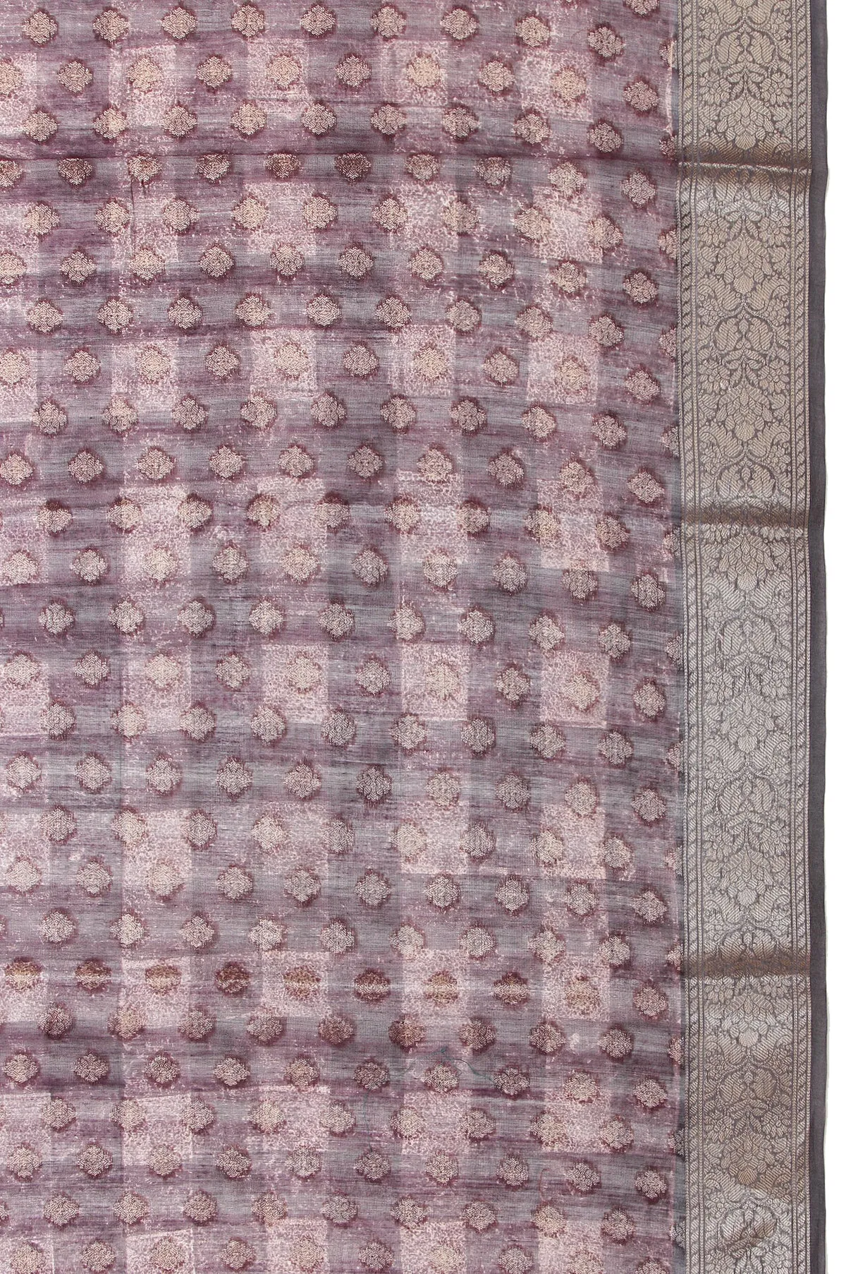 Magenta Chanderi Cotton Silk Saree with Magenta Striped Pallu