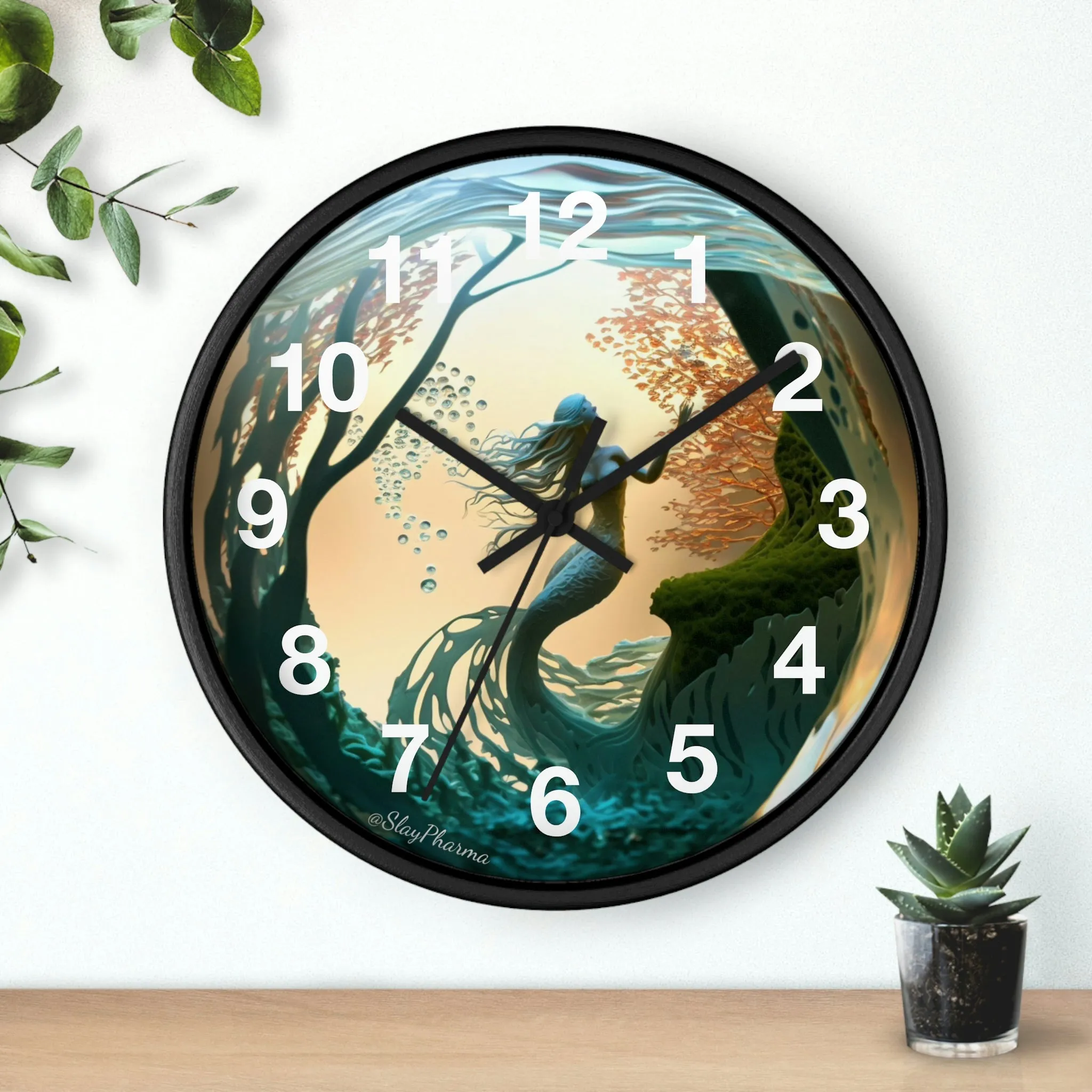 Mermaid Wall Clock w/ numbers