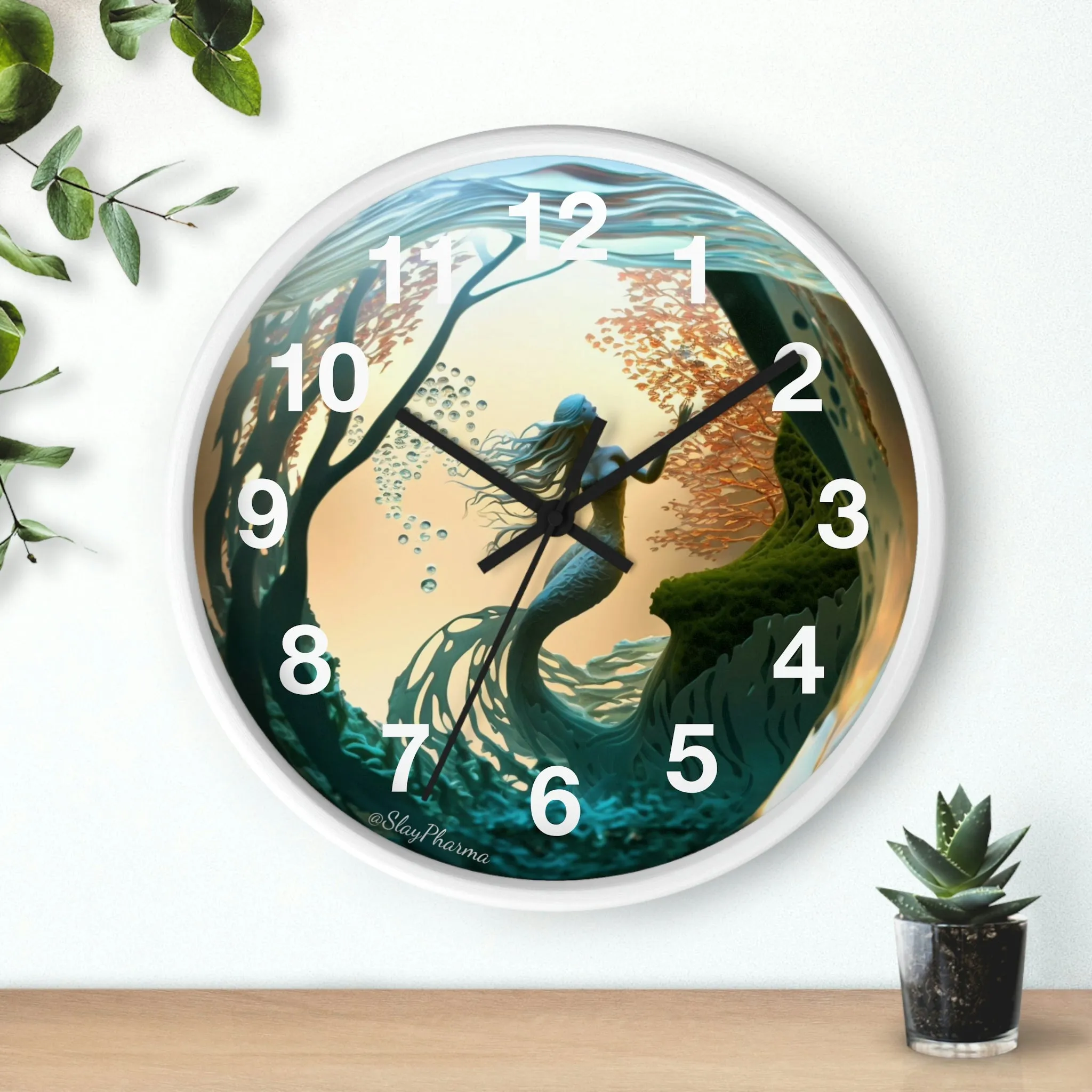 Mermaid Wall Clock w/ numbers