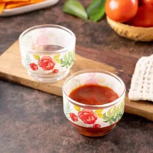 Misty Morning Roses White Vibrant Bliss Dip Bowls - Set Of Two