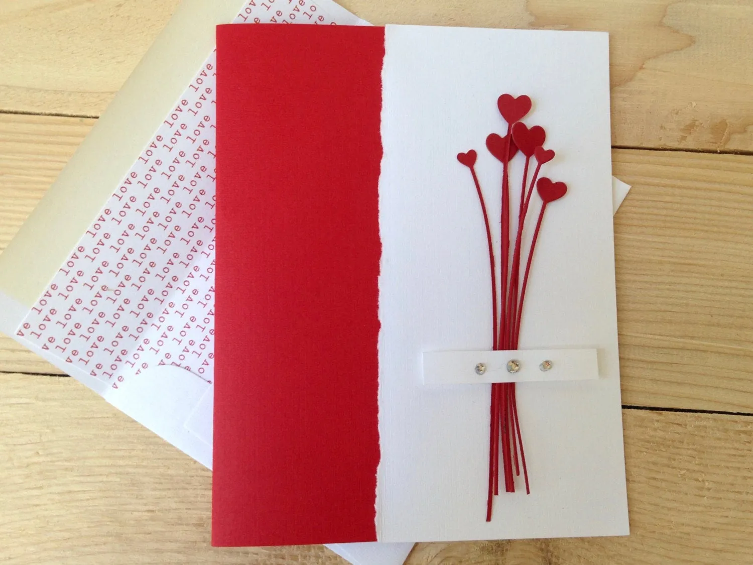 Modern Love Note Card, Valentines Cards, Note Card, Valentines Greeting Card, Wedding Note Card, Bouquet of Hearts, Love Cards, Set of 6