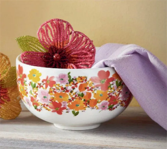 Multi Springtime Floral Snack Bowl