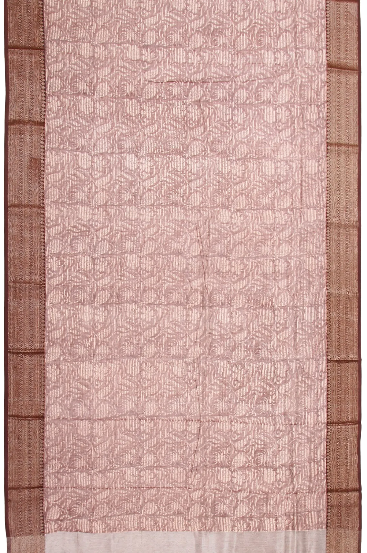 Multicolour Chanderi Cotton Silk Saree with Gold Zari Striped Border