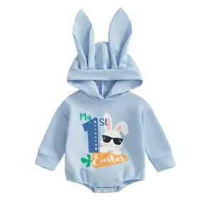 My First Easter Hooded Baby Boys Bodysuit