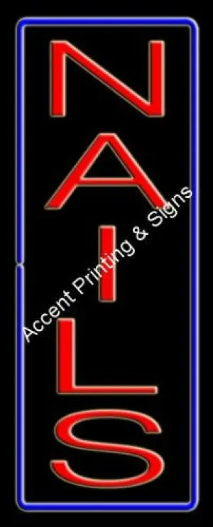 Nails Vertical Handcrafted Real GlassTube Neon Sign