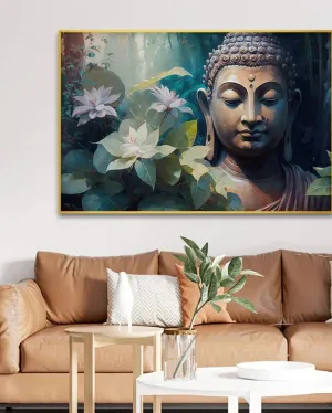 Nature’s Harmony Captured with Gautam Buddha Canvas Painting | 36 x 24 inches