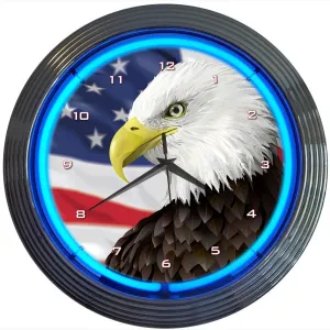 Neonetics EAGLE WITH AMERICAN FLAG NEON CLOCK