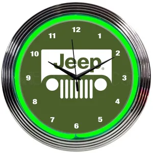 Neonetics JEEP GREEN NEON CLOCK