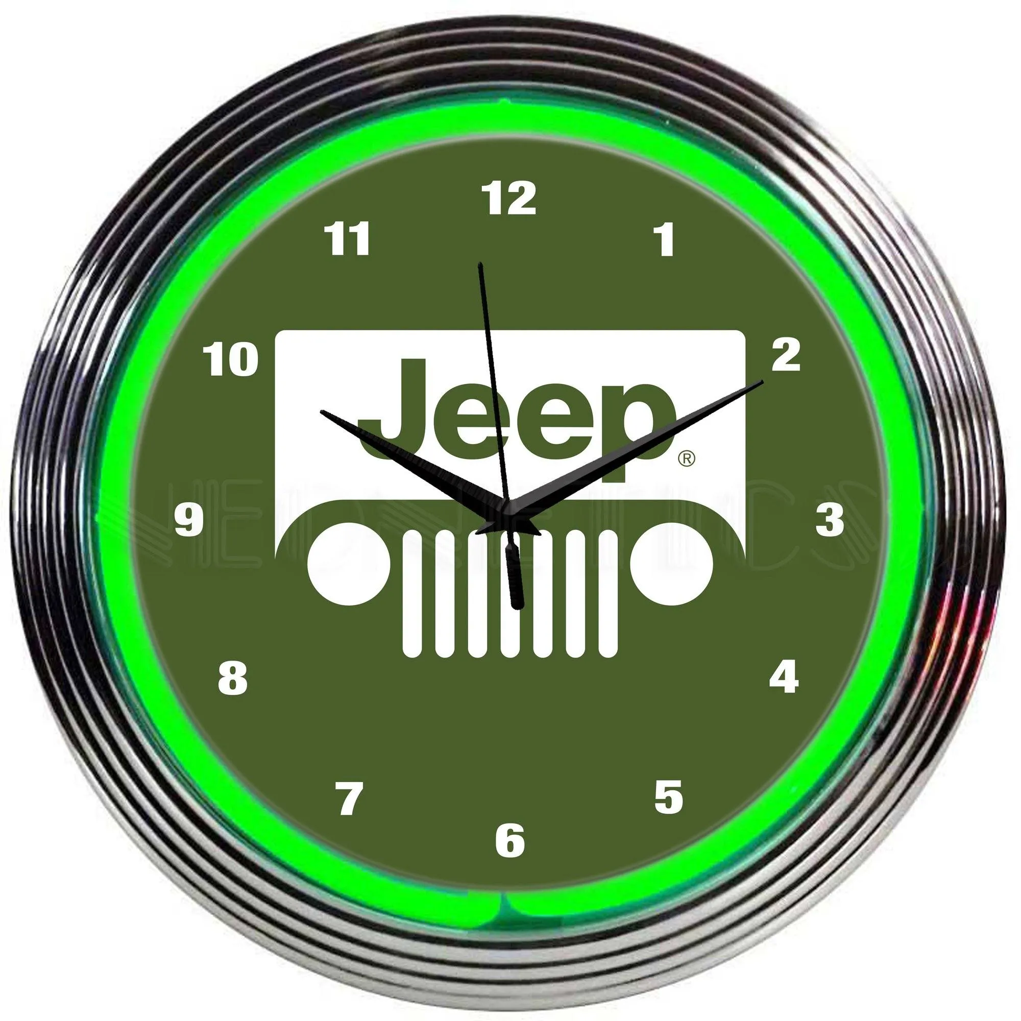 Neonetics JEEP GREEN NEON CLOCK