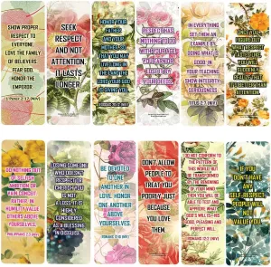 NewEights Famous Verses and Quotes on Respect (12-Pack) – Daily Motivational Card Set – Collection Set Book Page Clippers – Ideal for Church Events