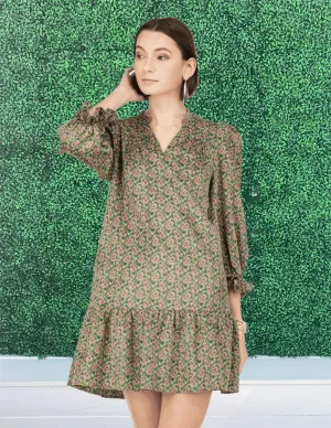 Olive Bouquets Dress