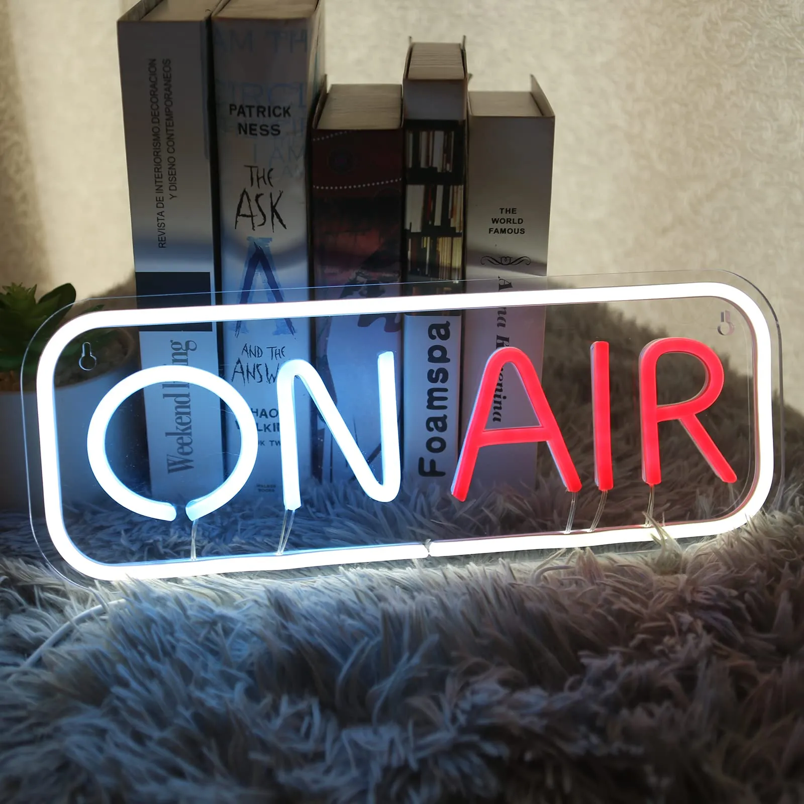 ON AIR Neon Sign LED Lights Signs Decorative Bright Night Light for Radio Television Video Podcast Party Wall Bedroom Club16''*6'' inch with 5V ON/OFF USB 2M Cable (Multi)