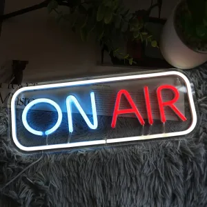 ON AIR Neon Sign LED Lights Signs Decorative Bright Night Light for Radio Television Video Podcast Party Wall Bedroom Club16''*6'' inch with 5V ON/OFF USB 2M Cable (Multi)
