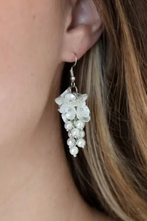 Paparazzi Earring ~ Bountiful Bouquets - White