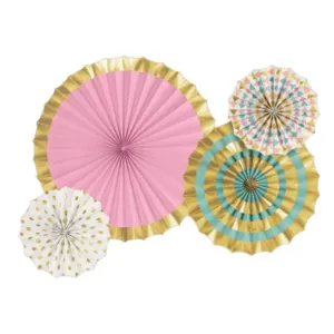 Pastel Fans Hanging Decorations Foil Hot Stamped
