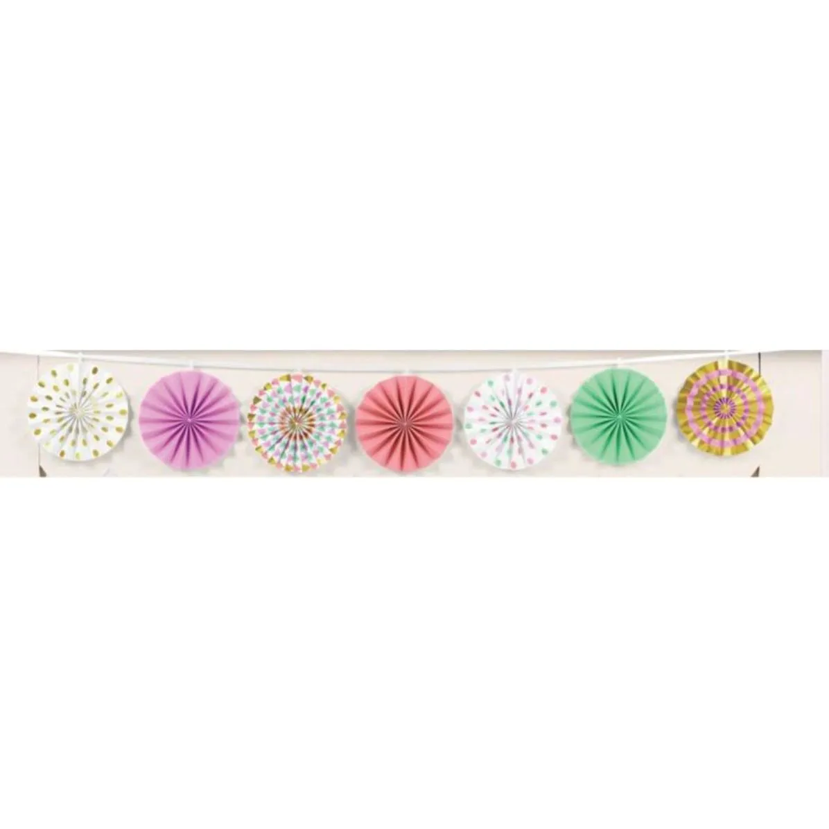 Pastel Mini Fans Garland Foil Hot Stamped Paper