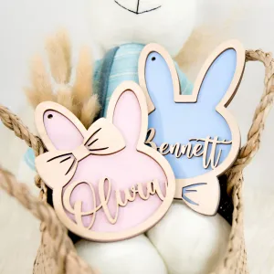 Personalized Easter Bunny Rabbit Ornaments, Wooden Easter Gifts Idea for Kids ET01