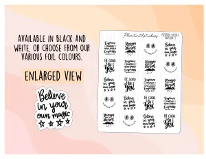 Positive Quote and Phrases Sampler (VERSION 3) Sticker Sheet for Planners