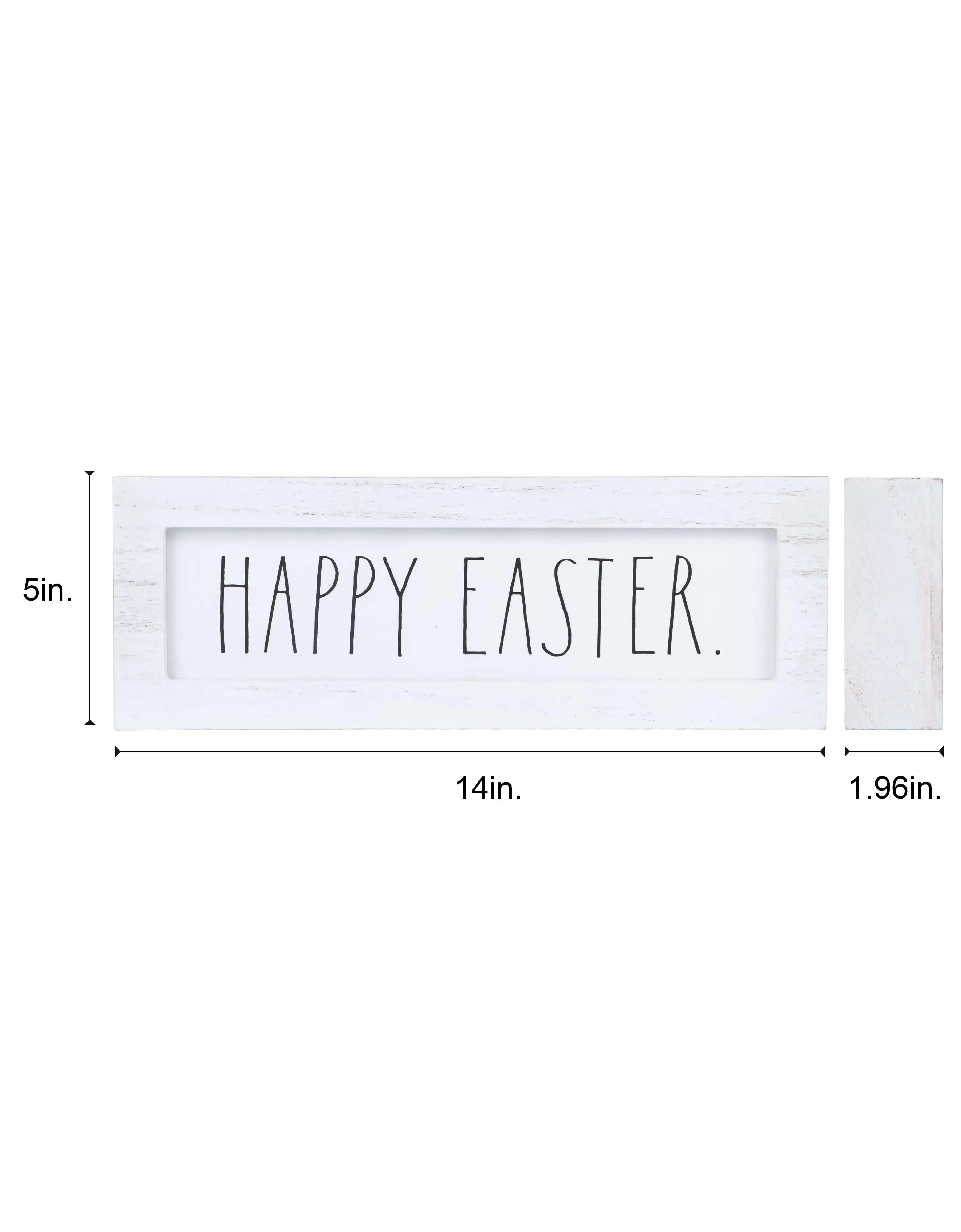 Rae Dunn Freestanding White Wooden “Happy Easter” Sign