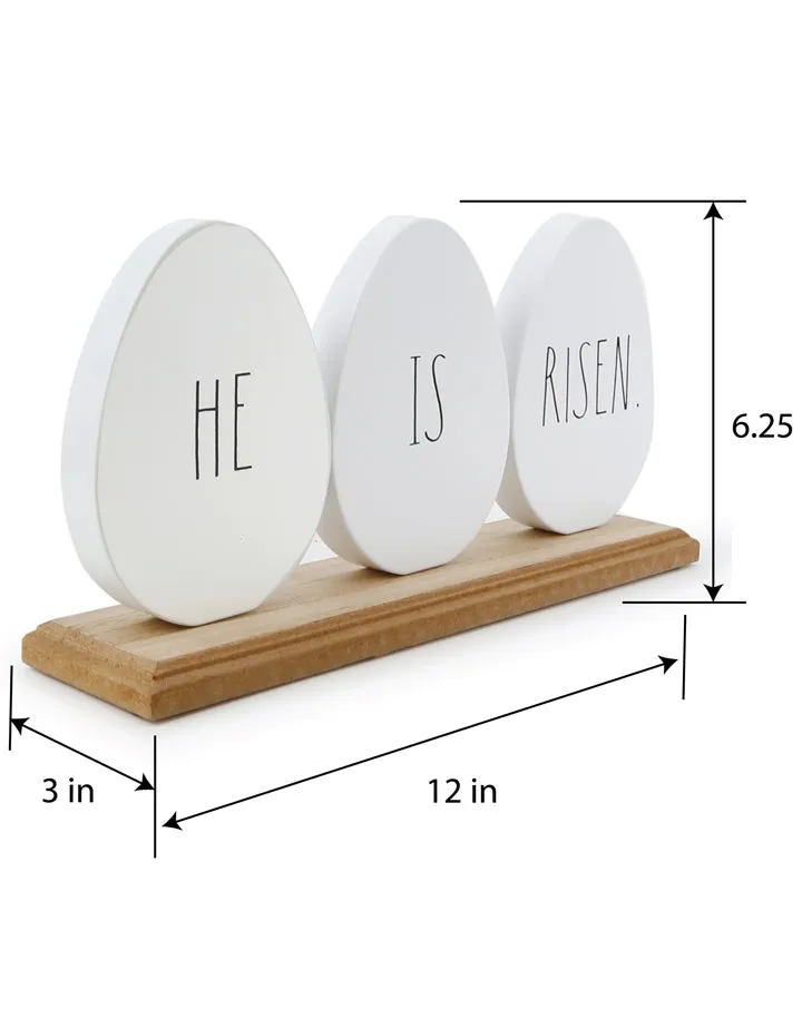 Rae Dunn “He is Risen” Sign in Wooden Easter Eggs Decoration