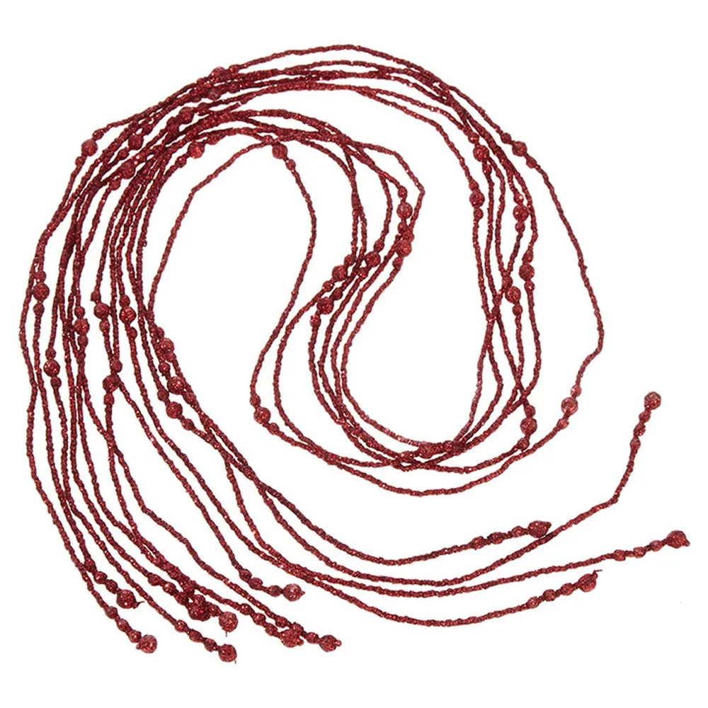 Raz Imports Happy Hollydays Red Glittered Beaded Garland