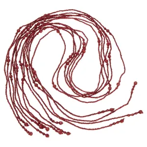 Raz Imports Happy Hollydays Red Glittered Beaded Garland