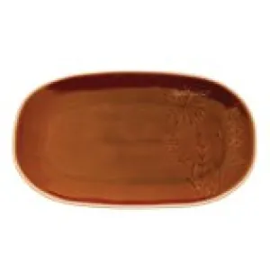 Rectangular Botanical Imprint Stoneware Bowl