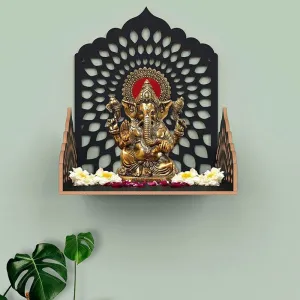 Religious Jharokha Wall Handing Mandir - Black