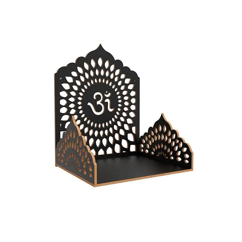 Religious Jharokha Wall Handing Mandir - Black