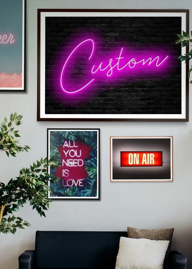 Retro Script Neon Print