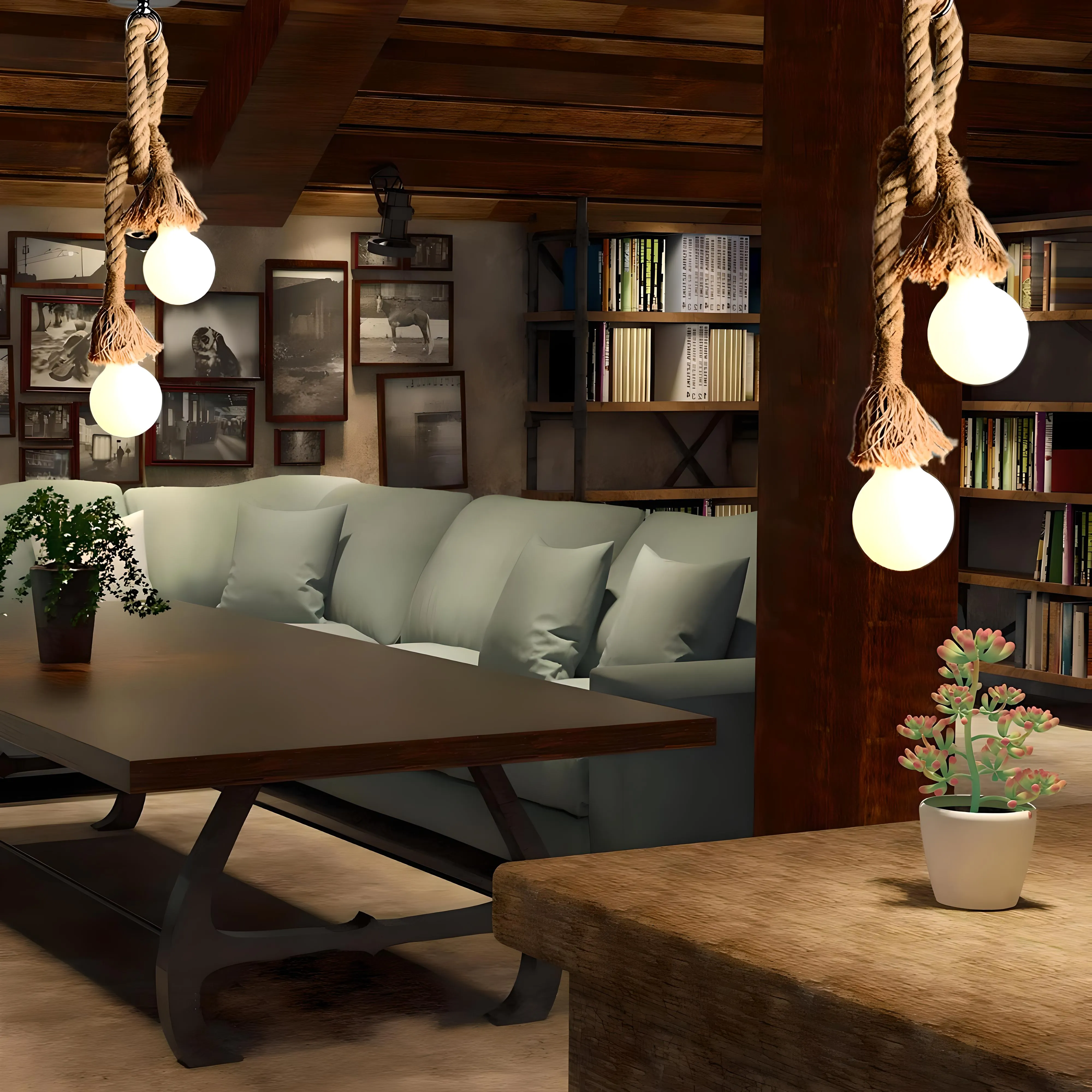Rostock - Handmade Hemp Rope Pendant Light